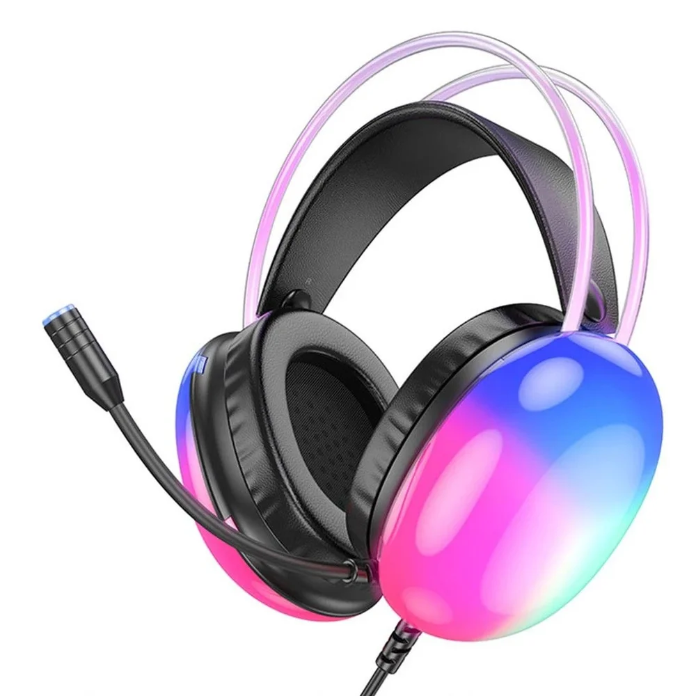 Imagem 3 de 5 do produto Fone De Ouvido Gamer Com Fio Rainbow, RGB, Delta, Preto - F-5020