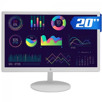 Monitor Vesa Brazilpc M20kwb 20" LED, Branco, Widescreen