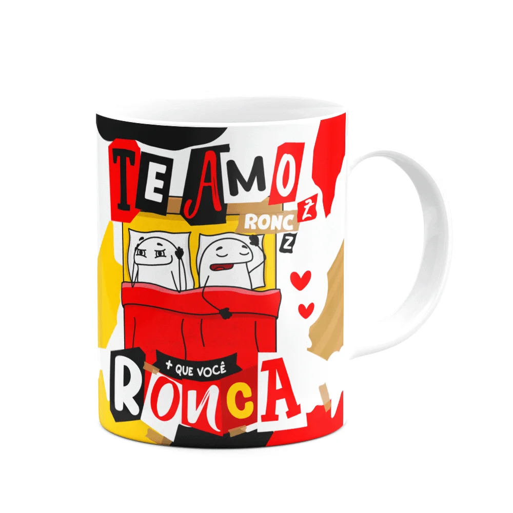 Imagem 3 de 3 do produto Caneca Flork Namorados - Te Amo Mais Que Você Ronca
