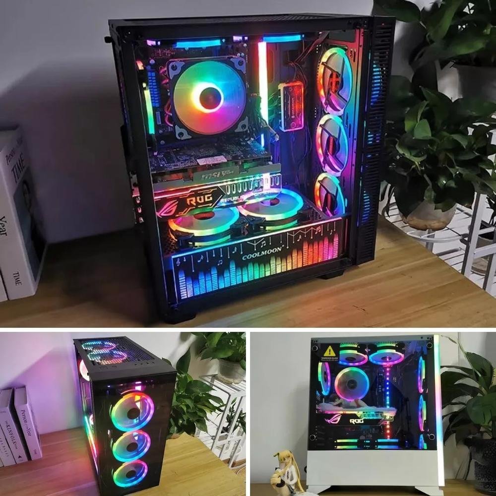 Cooler Fan Playshop, LED, RGB, 12v, Para Gabinete E Cpu Gamer 12cm, 1500 Rpm, Conector 3 Pinos, 4 Pinos Molex 8