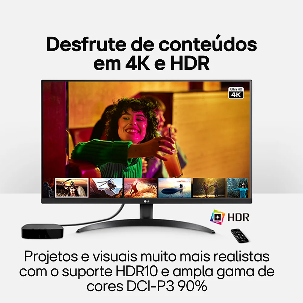 Monitor LG 32" UHD 4K, HDR10, DCI-P3 90%, 60Hz, 4Ms, FreeSync, HDMI, DisplayPort - 32ur500-b