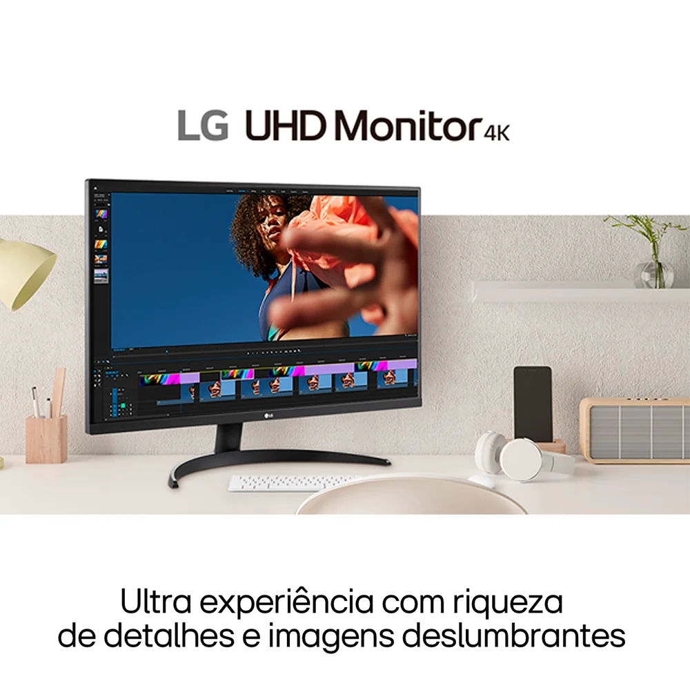 Monitor LG 32" UHD 4K, HDR10, DCI-P3 90%, 60Hz, 4Ms, FreeSync, HDMI, DisplayPort - 32ur500-b
