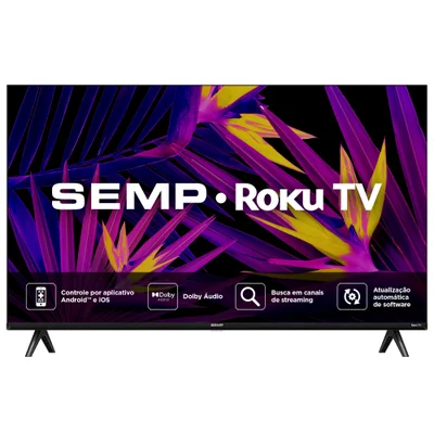 Smart TV Semp 43 Polegadas LED Full HD R6610 WiFi Roku TV Google Assistente Dolby Audio 43R6610