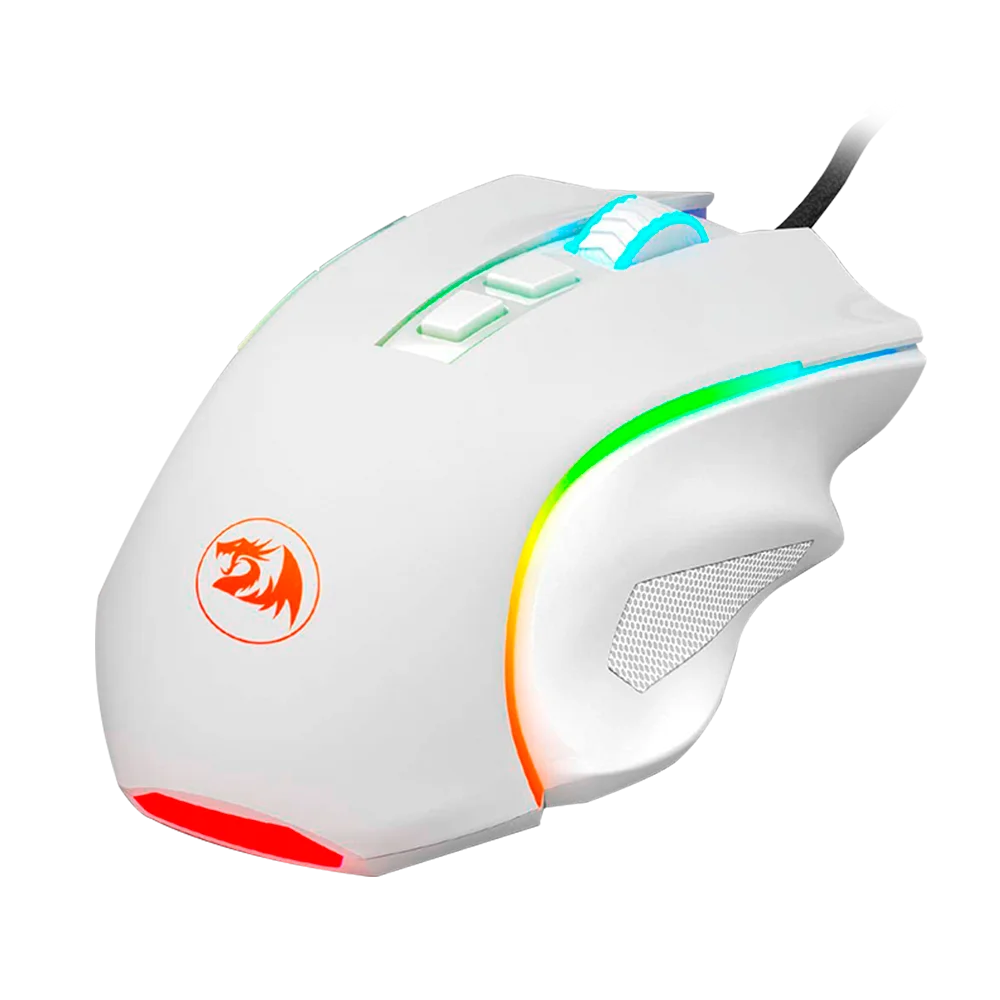Imagem 3 de 4 do produto Mouse Gamer Com Fio Redragon Griffin, 7200 Dpi, 6 Botões, RGB, USB, Branco - M607W Rgb