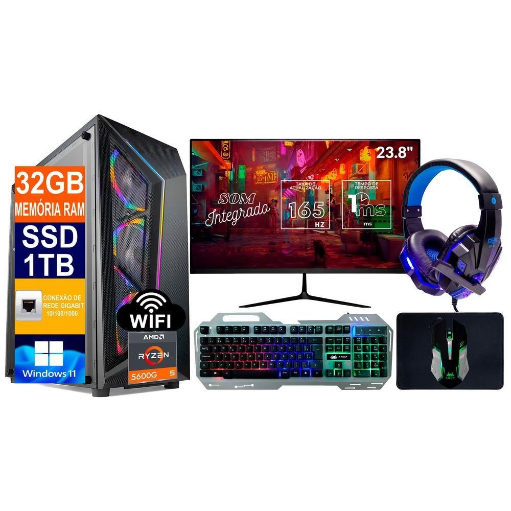 Computador Gamer AMD Ryzen 5 5600G 32GB KaBuM