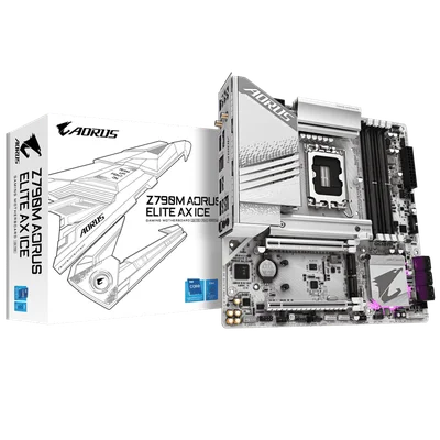 Placa Mãe Gigabyte Z790m Aorus Elite Ax Ice R1.0, DDR5, LGA 1700, Micro ATX