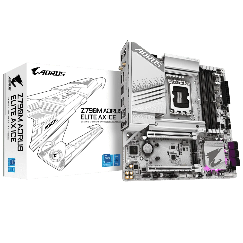 Placa Mãe Gigabyte Z790m Aorus Elite Ax Ice R1.0, DDR5, LGA 1700, Micro ATX 4
