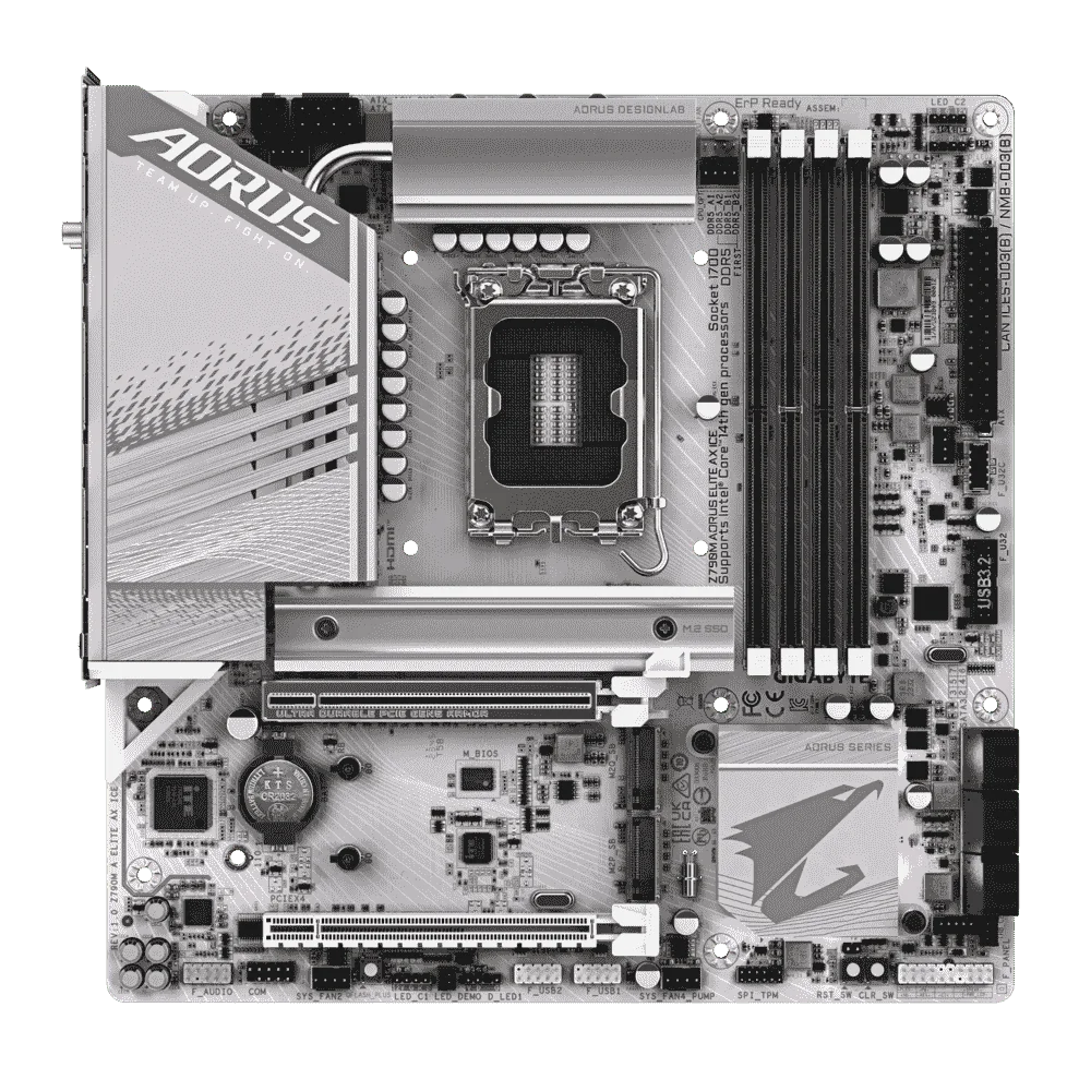 Placa Mãe Gigabyte Z790m Aorus Elite Ax Ice R1.0, DDR5, LGA 1700, Micro ATX 6