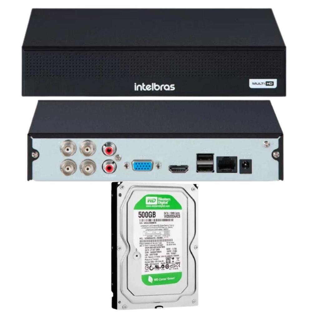 DVR Intelbras Full HD MHDX 3004-C, 4 Canais, Multi HD 500GB