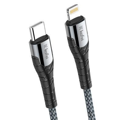 Cabo De Dados USB-c, Para Lightning Nylon, Trancado, 2m, Cinza - Kildcbl005