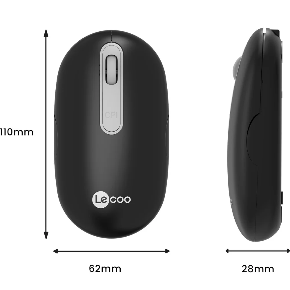 Imagem 4 de 5 do produto Mouse Lecoo Ws207, Sem Fio, Preto