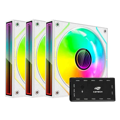 Kit Cooler C3tech RGB F9-l650whRGB Com Controladora