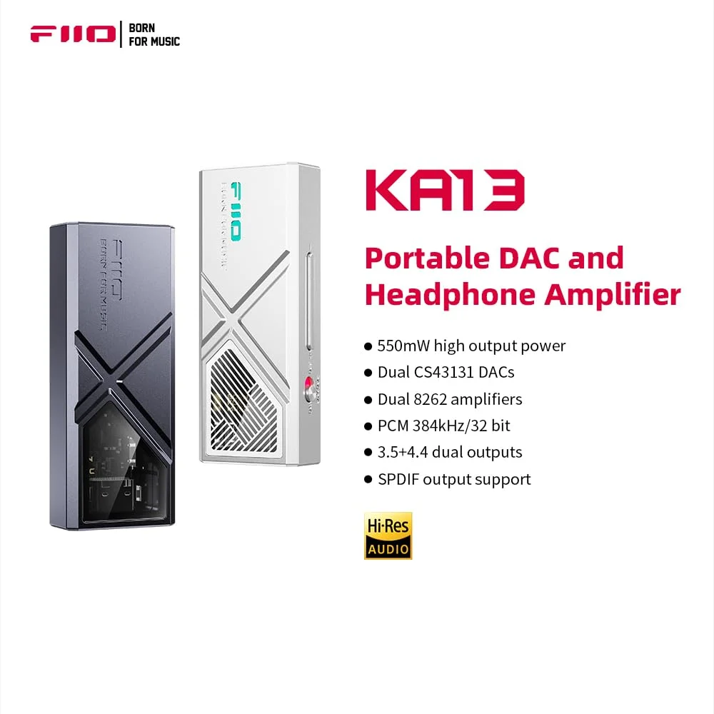 Imagem 4 de 5 do produto Amplificador / Dac De Fone De Ouvido Fiio Ka13 Portátil Usb E Lightning