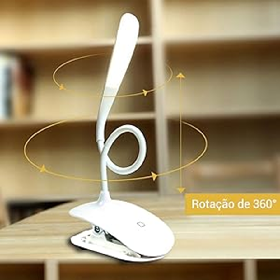 Luminaria De Mesa Luz De LED Touch Flexivel Modelo Clips Usb