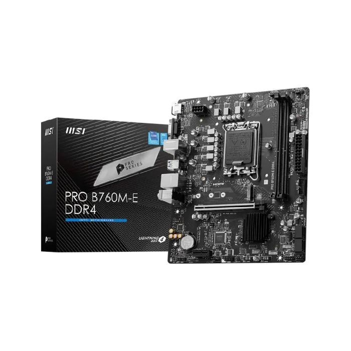 Placa Mãe Msi Pro B760m-e, Intel, DDR4, LGA 1700 - 911-7d48-027 Placa Mãe Msi Pro B760m-e, Intel, DDR4, LGA 1700 - 911-7d48-027