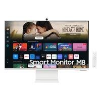 Samsung Smart Monitor M8 32” 2024 4k, Tela Plana, Painel Va, 60hz, Has, 4ms,smart Hub, Gaming Hub, Airplay Branco