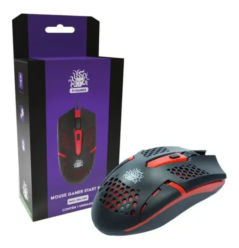 Mouse Gamer Ergonômico Start 2.0 Design Ambidestro 5+ Gamer Mouse Gamer Ergonômico Start 2.0 Design Ambidestro 5+ Gamer