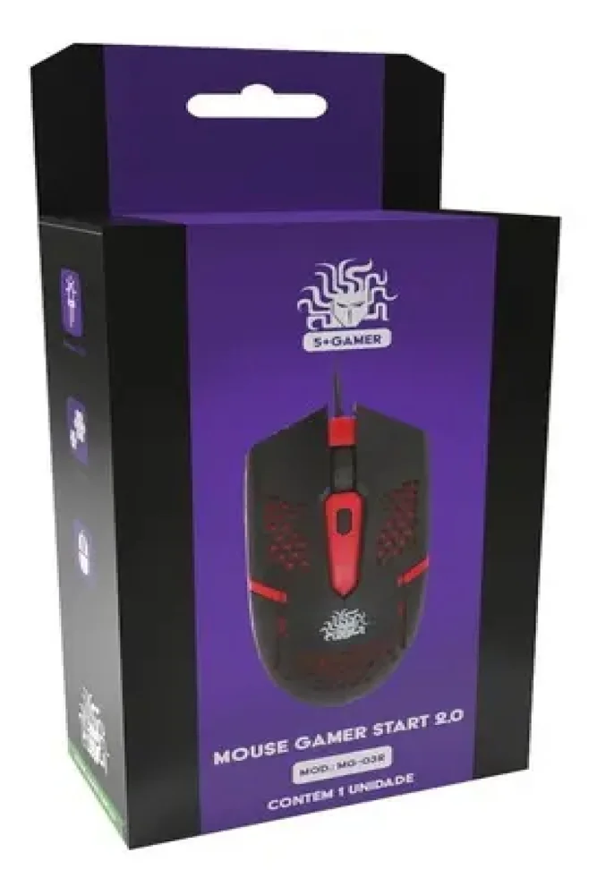 Mouse Gamer Ergonômico Start 2.0 Design Ambidestro 5+ Gamer Mouse Gamer Ergonômico Start 2.0 Design Ambidestro 5+ Gamer