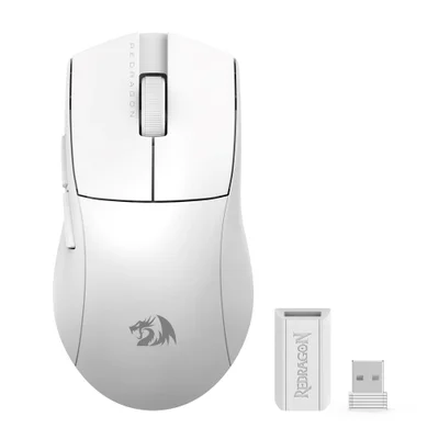 Mouse Gamer Redragon King Pro, Sem Fio, Branco - M916w-pro-1k