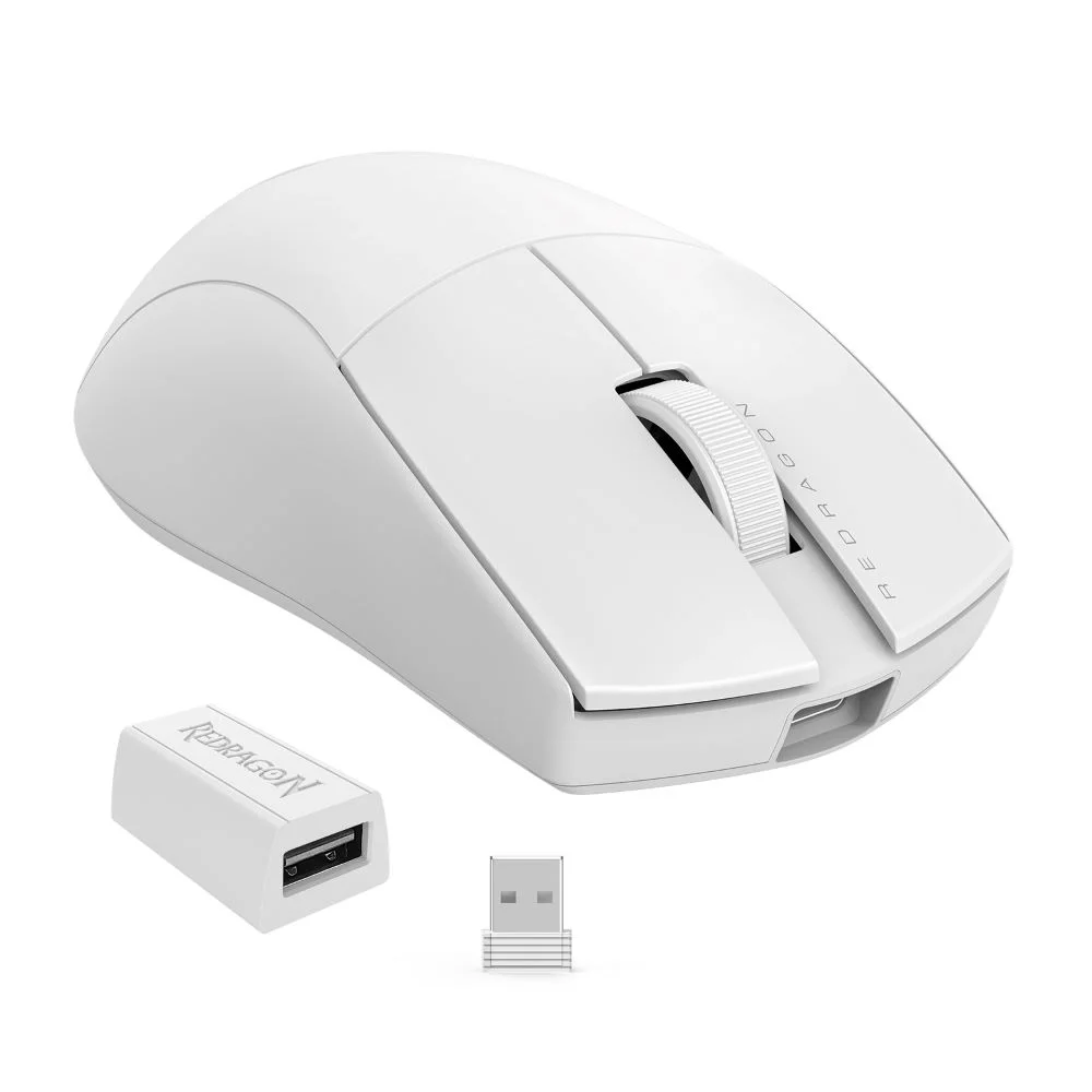 Mouse Gamer Redragon King Pro, Sem Fio, Branco - M916w-pro-1k