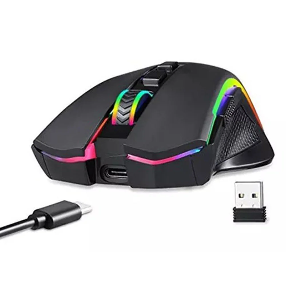 Imagem 3 de 5 do produto Mouse Gamer Sem Fio Redragon Griffin Wireless RGB - M602-ks Preto