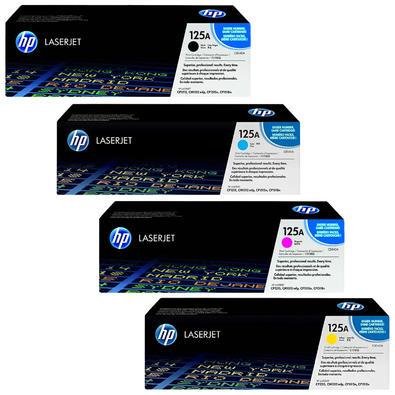 Kit 04 Toner Hp Cb540a 541a 542a 543a 125a Lacrado