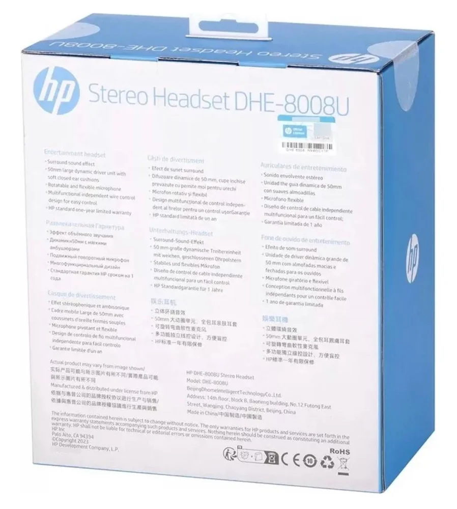 Imagem 3 de 5 do produto Fone Headset Hp Usb 7.1 Gamer, Dhe-8008u