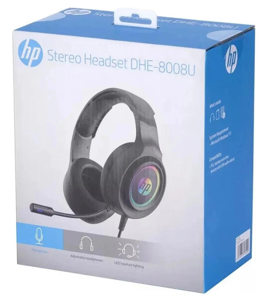 Imagem 5 de 5 do produto Fone Headset Hp Usb 7.1 Gamer, Dhe-8008u