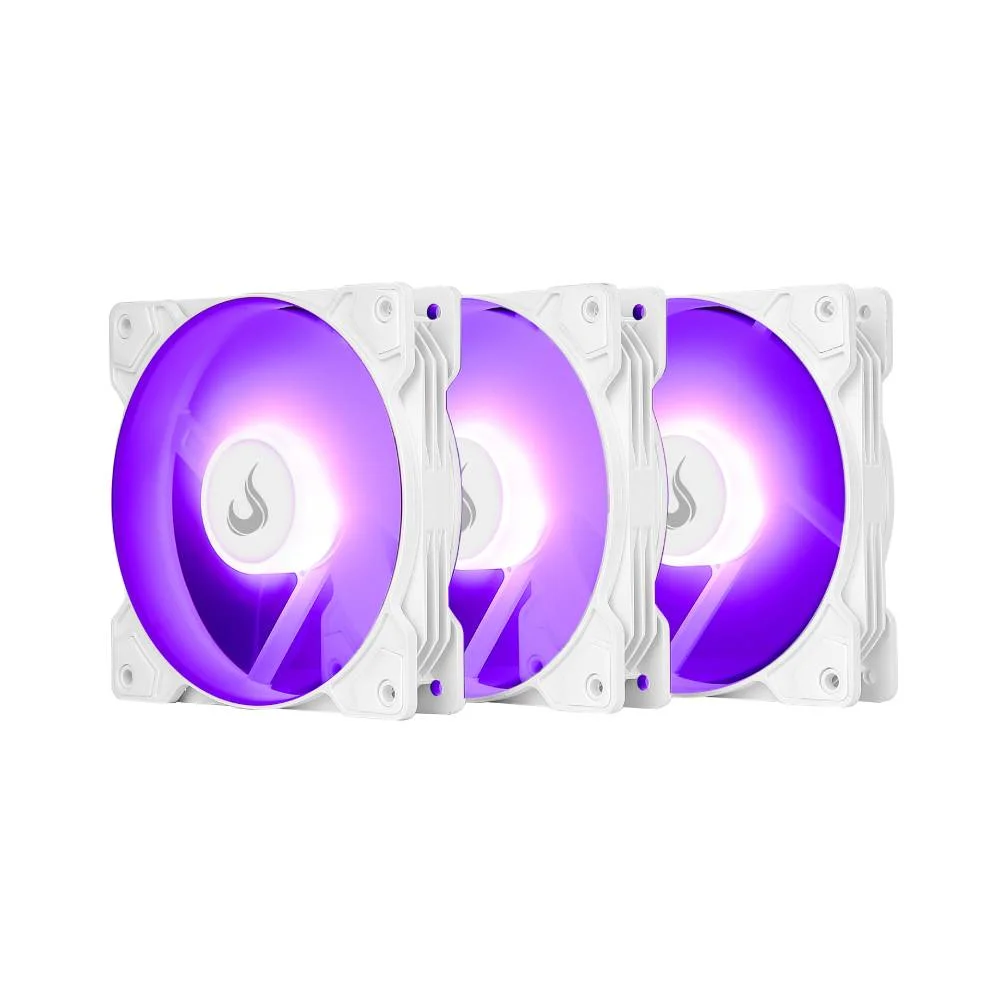 Imagem 3 de 5 do produto Kit C/3 Ventoinhas Rise Mode X 120mm  ARGB Branco - Rm-xld-02-aRGB