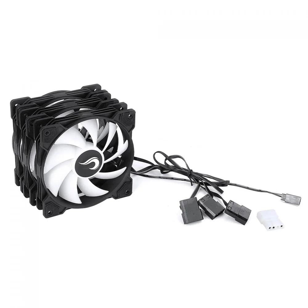 Kit Cooler Gabinete Rise Mode X C/ 3x Fans 120mm 1200 Rpm ARGB - RM-XLD-01-ARGB Kit Cooler Gabinete Rise Mode X C/ 3x Fans 120mm 1200 Rpm ARGB - RM-XLD-01-ARGB