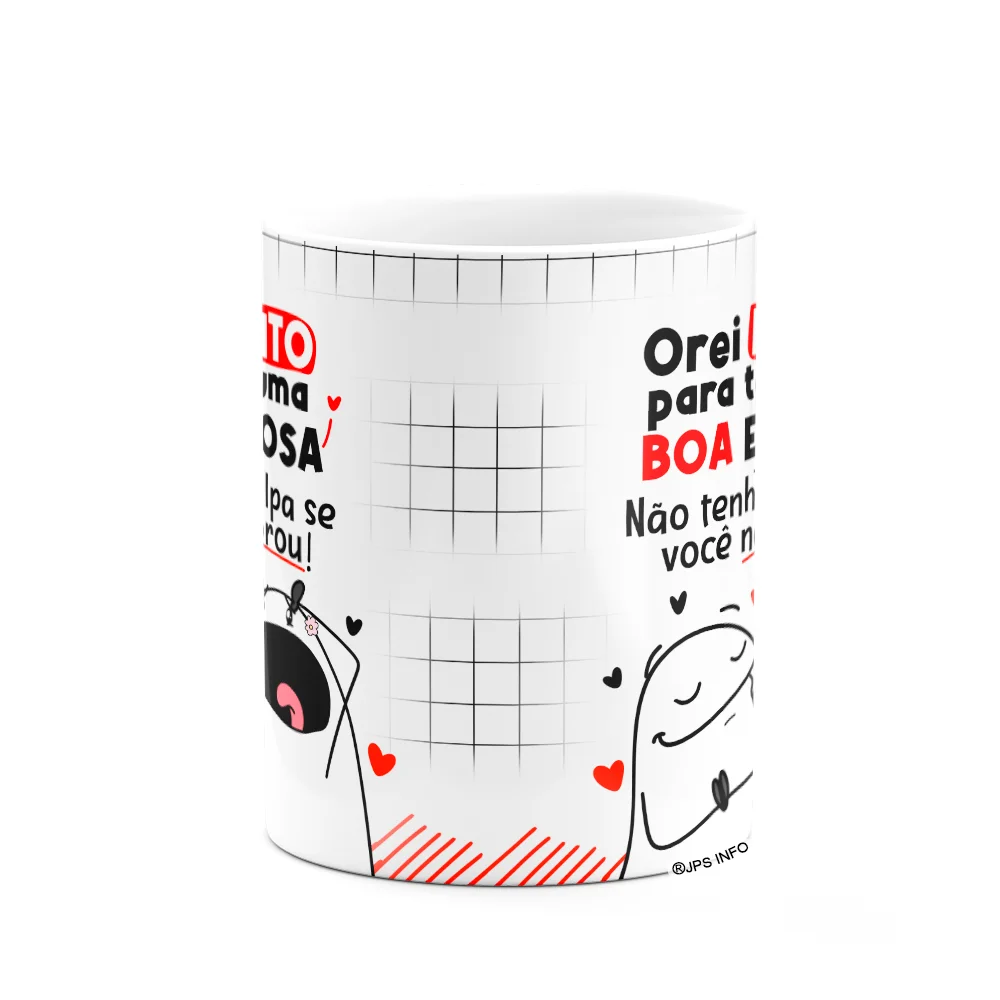 Imagem 2 de 3 do produto Caneca Flork Namorados - Orei Muito Para Ter Uma Boa Esposa