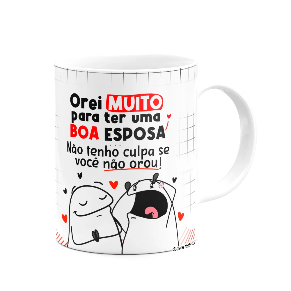 Imagem 3 de 3 do produto Caneca Flork Namorados - Orei Muito Para Ter Uma Boa Esposa