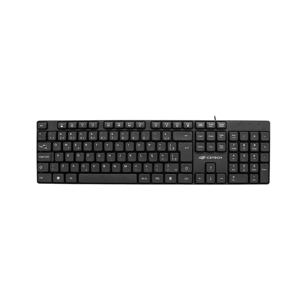 Imagem 2 de 5 do produto Teclado C3tech Usb 1,20m Abnt2 Multimídia Preto - Kb-m10bk