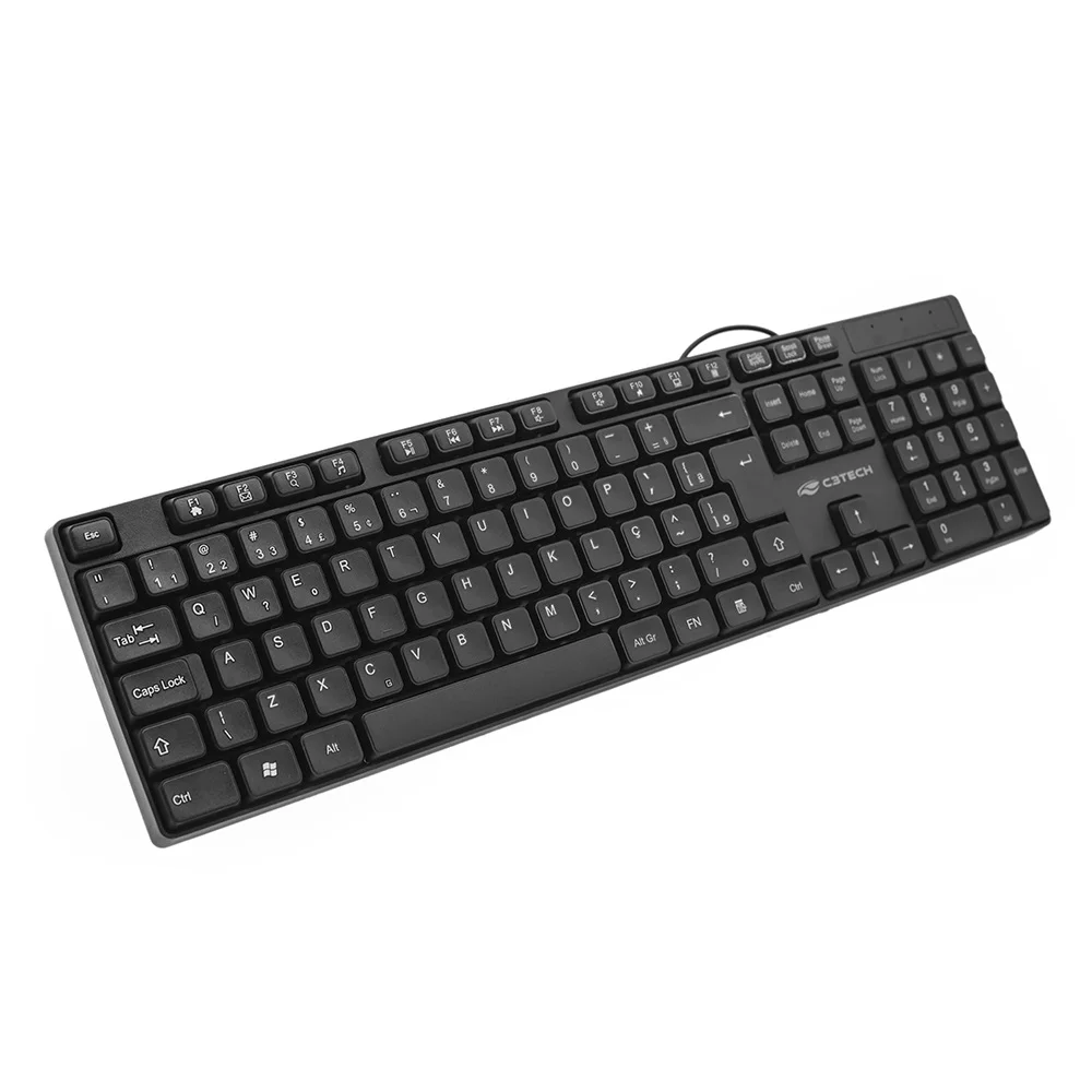 Imagem 3 de 5 do produto Teclado C3tech Usb 1,20m Abnt2 Multimídia Preto - Kb-m10bk