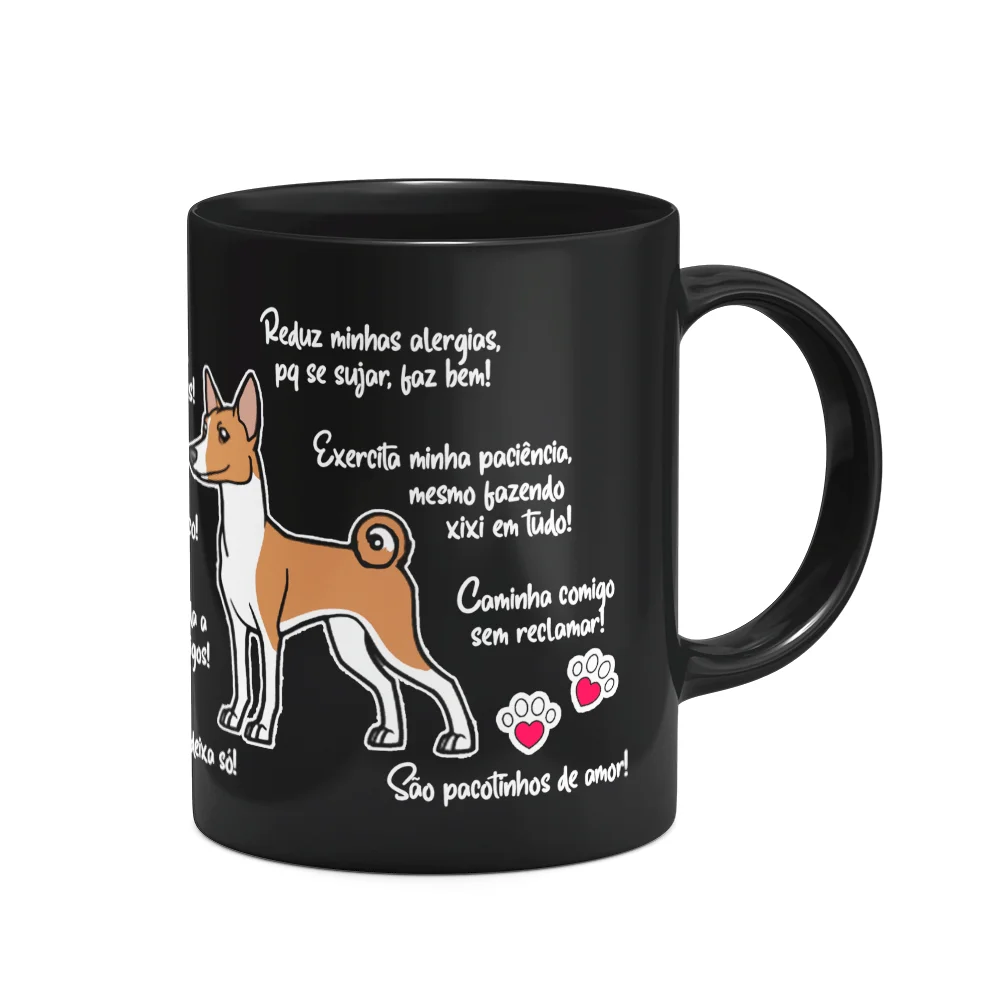 Imagem 3 de 3 do produto Caneca Dog - Meu Basenji, Melhor Pessoa! - Preta