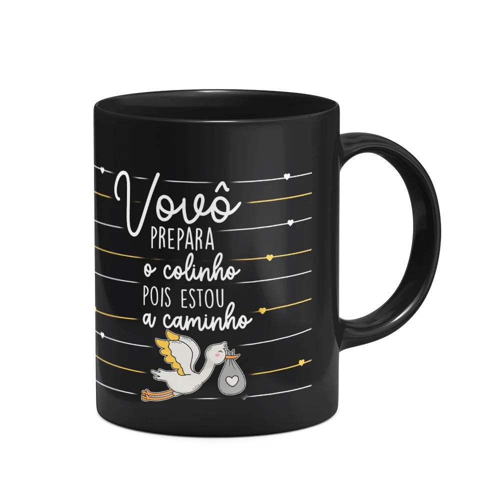 Imagem 3 de 3 do produto Caneca - Vovô, Prepara O Colinho Que Estou A Caminho! Preta