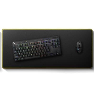 Mousepad Deskpad Gamer Grande Speed Extra Grande (900x400mm) 90x40cm Borda Costurada Setup Amarelo