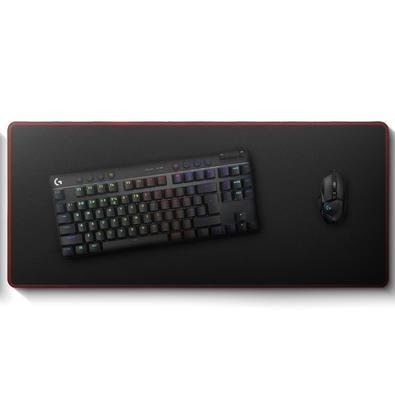 Mousepad Deskpad Gamer Grande Speed Extra Grande (900x400mm) 90x40cm Borda Costurada Setup Vermelho