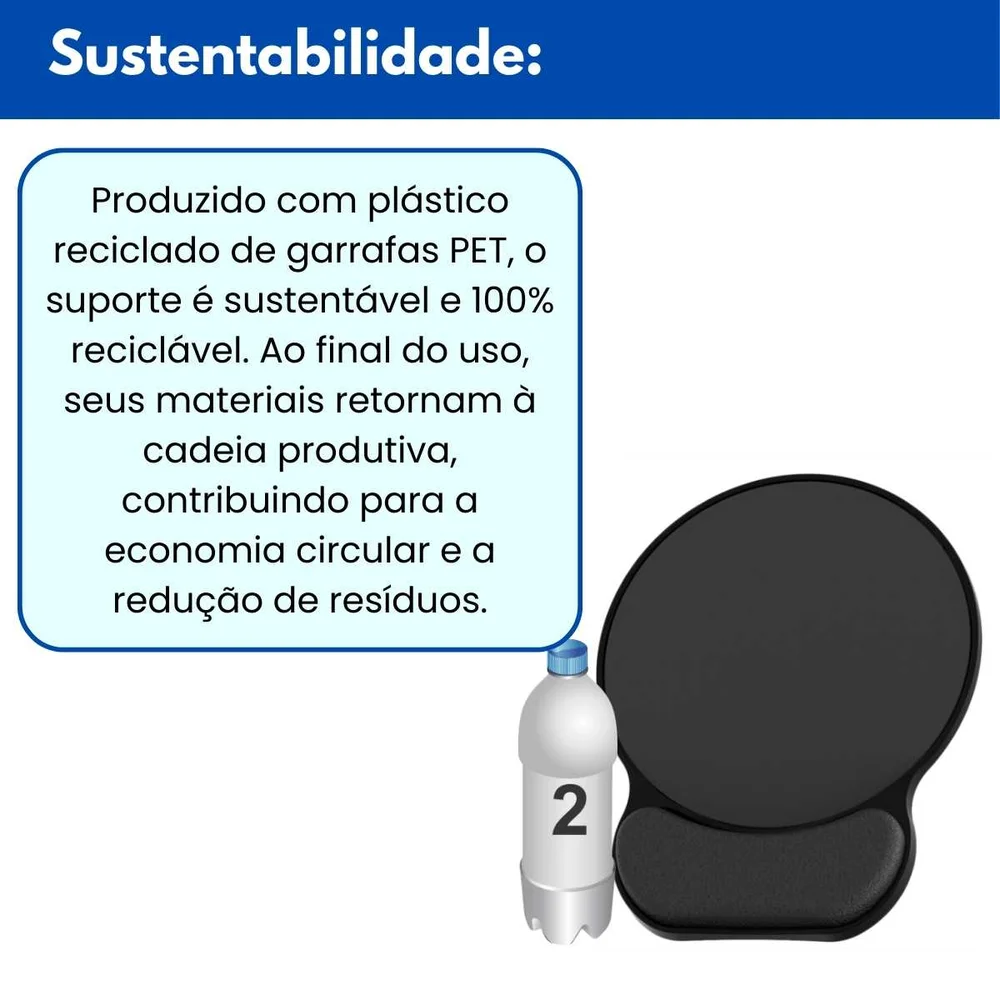 Imagem 2 de 5 do produto Mouse Pad Ergonômico Com Proteção Antimicrobiana