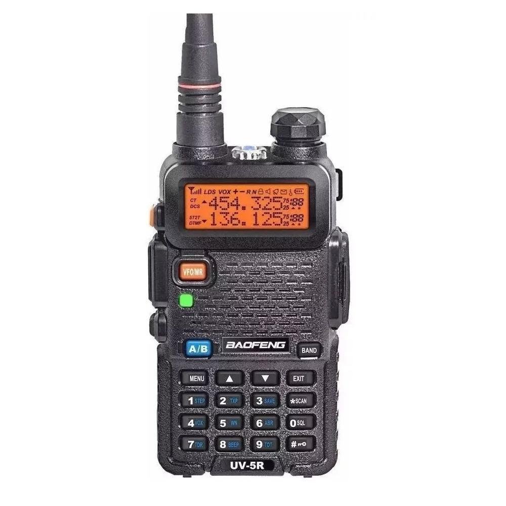 Rádio Walk Talk Comunicador Baofeng Uv-5r Dual Band Uhf Vhf Fm Com Fone