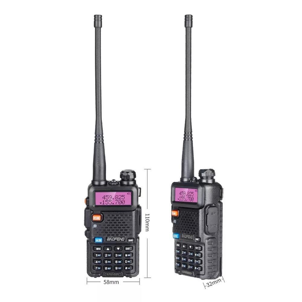 Rádio Walk Talk Comunicador Baofeng Uv-5r Dual Band Uhf Vhf Fm Com Fone