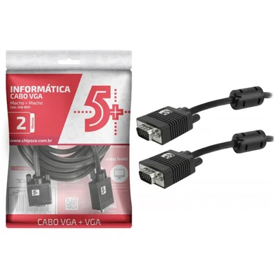 Cabo Pix VGA+VGA 3m, Preto, Com Filtro - 018-9573