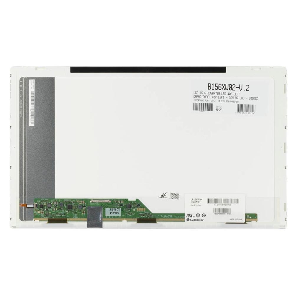 Tela 15.6" LED B156xw02-v.2, Para Notebook 1366x768 Tela 15.6" LED B156xw02-v.2, Para Notebook 1366x768