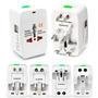 Adaptador Tomada Universal Viagem Internacional Uk Eua Europa Asia C/ 2 Usb Compatível Com Todos Os Países