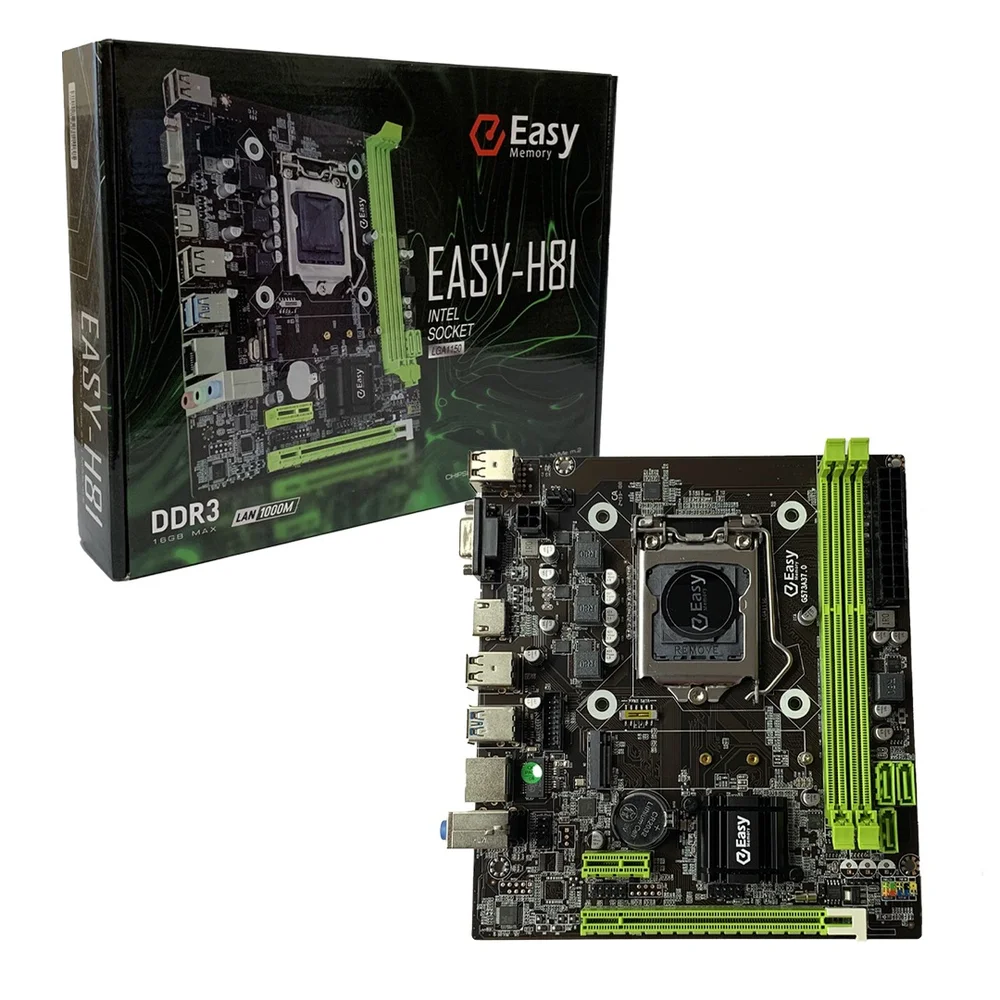 Placa Mãe Easy H81 Intel LGA 1150 Eletronic Artssy, Para Intel de 4 e 5 Geração, DDR3 8