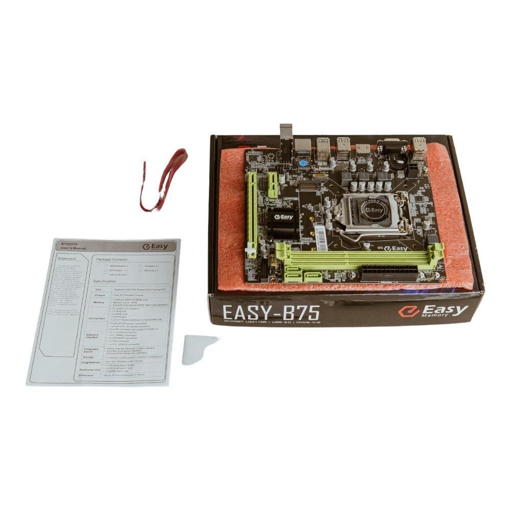 Placa Mãe B75 LGA 1155 Easy Eletronic Artssy, USB 3.0, Rede Gigabit 6