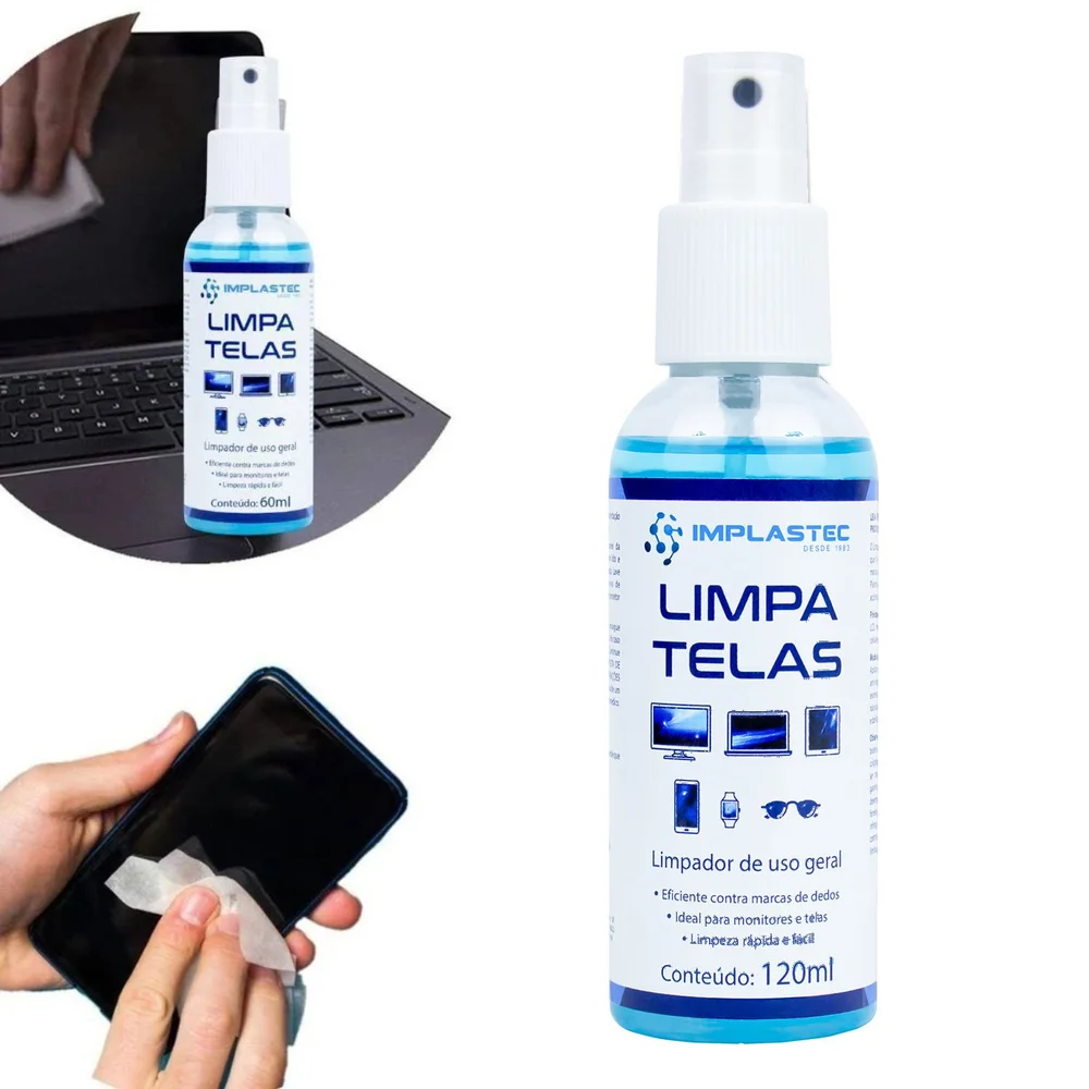 Imagem 5 de 5 do produto Limpa Telas Monitor Notebook Tv Tablet Celular Óculos 120ml