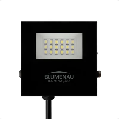 Refletor Blumenau De LED Slim 20w Preto Bivolt 3000k Luz Quente — foto 3