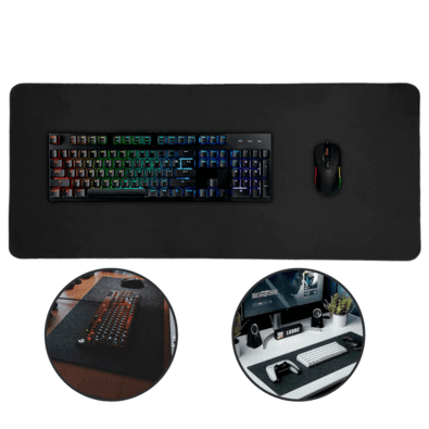 Mousepad Deskpad Gamer Grande Speed Extra Grande (700x300mm) 70x30cm Borda Costurada Setup Preto