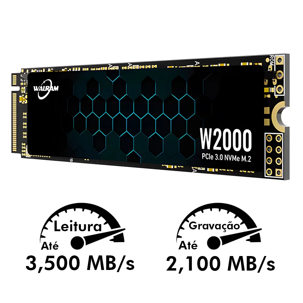 Imagem 5 de 5 do produto SSD M.2 Nvme PCie 3.0 Walram 128GB - Leitura 2600mb/s e Escrita 1900mb/s
